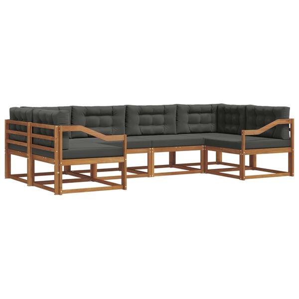 vidaXL Ensemble de canap&eacute;s d'ext&eacute;rieur 6 pcs Naturel et Anthracite