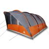 vidaXL Tente familiale tunnel 7 personnes gris et orange imperméable