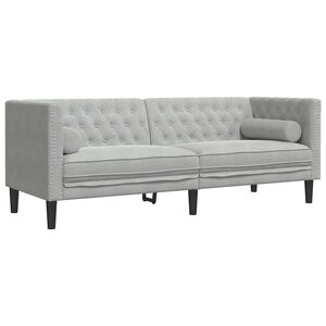vidaXL Canap&eacute; Gris clair 194 x 74,5 x 70,5 cm Velours