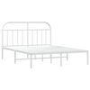 vidaXL Cadre de lit métal sans matelas et tête de lit blanc 183x213 cm