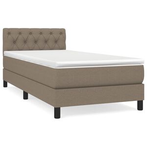 vidaXL Sommier &agrave; lattes de lit avec matelas Taupe 80x200 cm Tissu