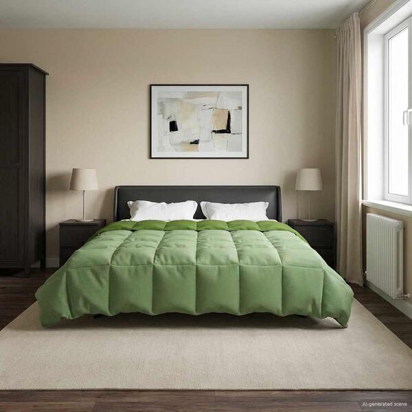 vidaXL Duvet d'hiver Matelass&eacute; Vert 200 x 220 cm Microfibre