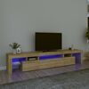 vidaXL Meuble TV avec lumi&egrave;res LED Ch&ecirc;ne sonoma 215x36,5x40 cm