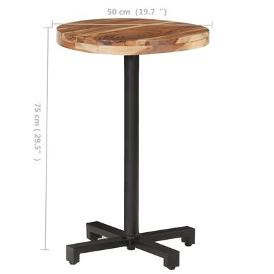 vidaXL Table de bistro Ronde Ø50x75 cm Bois d'acacia massif