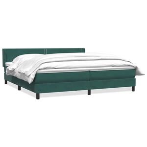 vidaXL Sommier &agrave; lattes de lit et matelas vert fonc&eacute; 180x220cm velours