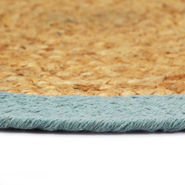 vidaXL Napperons 6 pcs Naturel et vert 38 cm Jute et coton