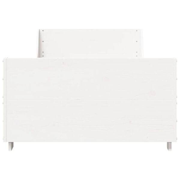 vidaXL Cadre de lit sans matelas blanc 100x200 cm bois de pin massif