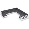 vidaXL Salon de jardin 11 pcs avec coussins blanc bois de pin