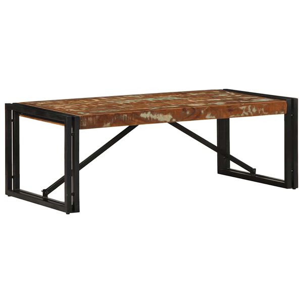 vidaXL Table basse multicolore 100x50x35cm bois de récupération massif