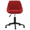 vidaXL Chaise pivotante de bureau Rouge bordeaux Velours