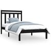 vidaXL Cadre de lit sans matelas noir 90x190 cm bois massif
