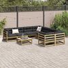 vidaXL Salon de jardin 9 pcs avec coussins bois de pin impr&eacute;gn&eacute;