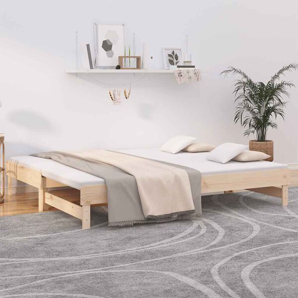 vidaXL Lit coulissant sans matelas 2x(80x200) cm Bois de pin massif