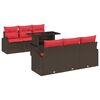 vidaXL Ensemble de canap&eacute; de jardin 7 pcs Marron Poly rotin