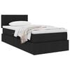 vidaXL Lit avec rangement et matelas avec matelas Noir 90 x 200 cm