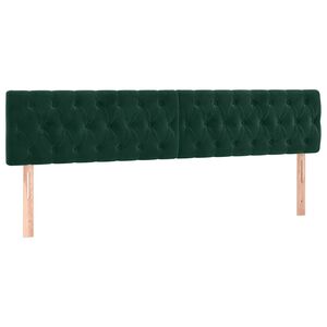 vidaXL T&ecirc;tes de lit Vert fonc&eacute; 200x7x78/88 cm Velours