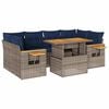 vidaXL Salon de jardin avec coussins 7 pcs gris r&eacute;sine tress&eacute;e