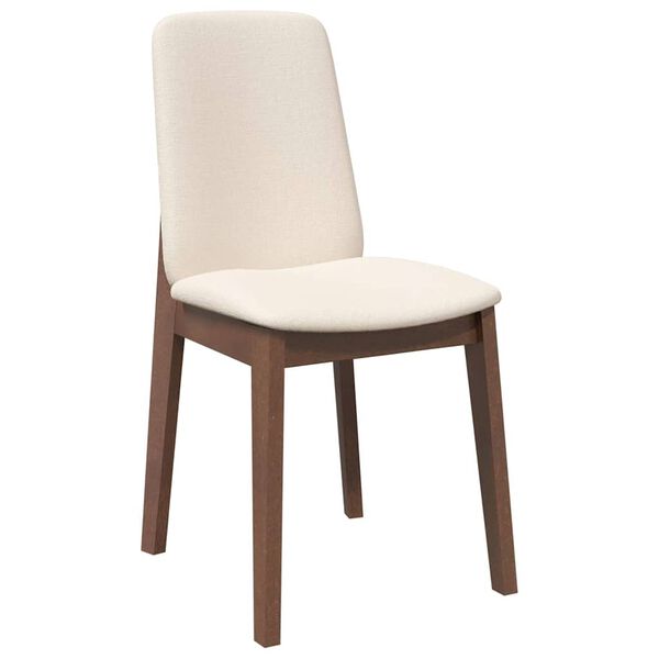 vidaXL Chaises &agrave; manger coussins 2 pcs marron bois massif caoutchouc