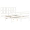 vidaXL Cadre de lit sans matelas blanc 140x190 cm bois massif