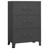 vidaXL Coffre de rangement industriel Anthracite 75x40x115 cm M&eacute;tal