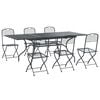 vidaXL Ensemble de salle &agrave; manger pour jardin 7 pc Anthracite