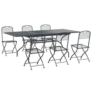 vidaXL Ensemble de salle &agrave; manger pour jardin 7 pc Anthracite