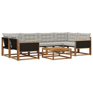 vidaXL Ensemble de canap&eacute;s d'ext&eacute;rieur 7 pcs Naturel et gris clair