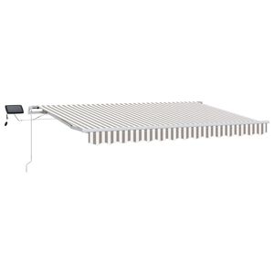 vidaXL Auvent r&eacute;tractable Gris clair et blanc 500 &times; 350 cm