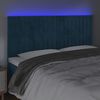 vidaXL T&ecirc;te de lit &agrave; LED Bleu fonc&eacute; 160x5x118/128 cm Velours