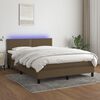 vidaXL Sommier &agrave; lattes de lit matelas et LED Marron fonc&eacute; 140x200 cm