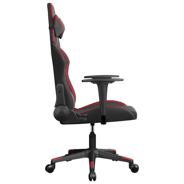 vidaXL Chaise de jeu Noir et rouge bordeaux Similicuir