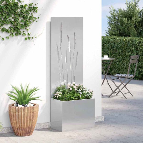 vidaXL &Eacute;cran de confidentialit&eacute; de jardin Fretwork Argent 50 x 140 cm