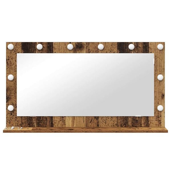 vidaXL Miroir de vanité avec miroir Bois Ancien 100 x 55 x 18 cm