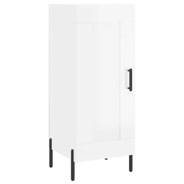 vidaXL Buffet Blanc brillant 34,5x34x90 cm Bois d'ing&eacute;nierie