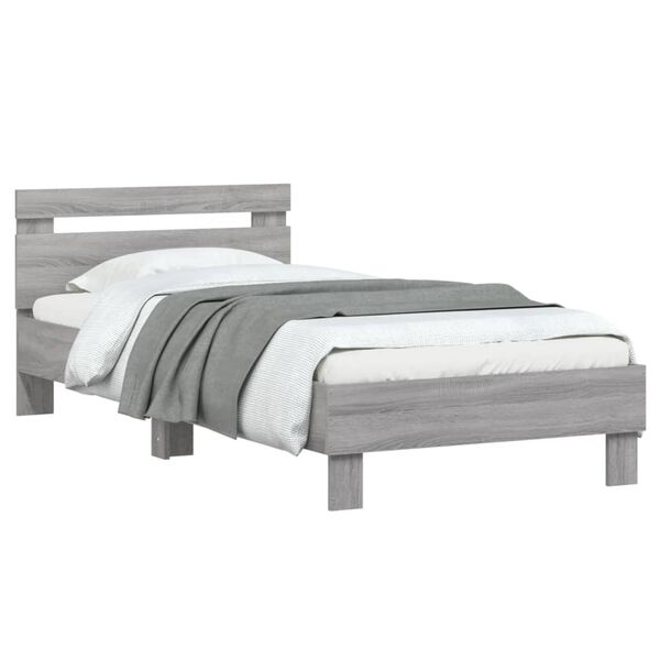 vidaXL Cadre de lit sans matelas avec t&ecirc;te de lit 90x200 cm