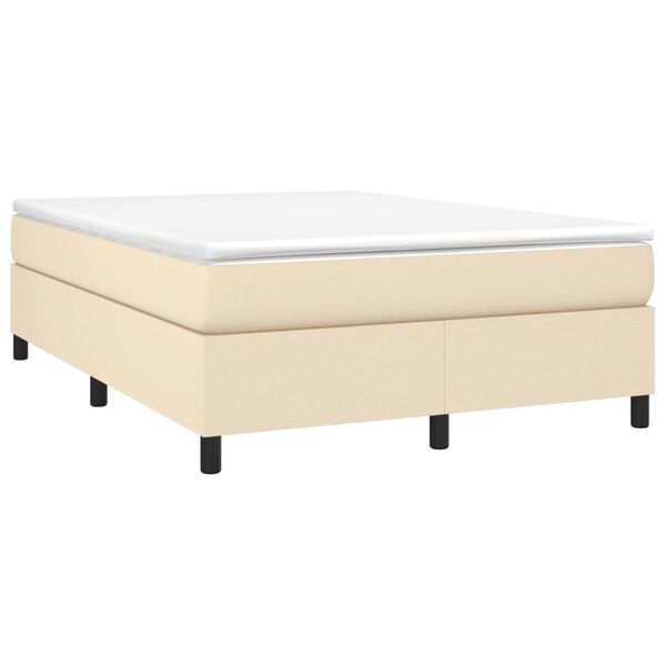 vidaXL Sommier &agrave; lattes de lit avec matelas Cr&egrave;me 140x190 cm Tissu