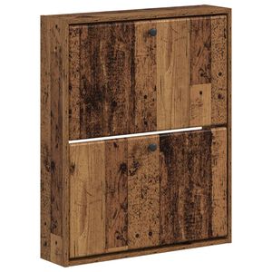 vidaXL Cabinet &agrave; chaussures mural BREDA 71 x 17 x 86 cm Bois ancien