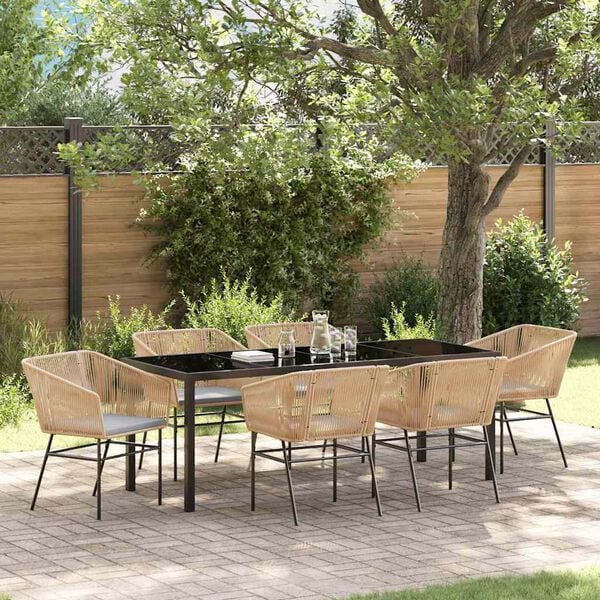 vidaXL Ensemble de salle &agrave; manger pour jardin 7 pcs Marron