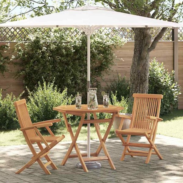 vidaXL Ensemble de salle à manger pour jardin 3 pcs Marron