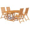 vidaXL Ensemble &agrave; manger de jardin 5 pcs Bois d'acacia massif 150-200 cm