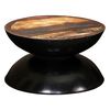 vidaXL Table basse Bois de r&eacute;cup&eacute;ration massif Base noire 60x60x33 cm