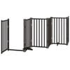 vidaXL Barri&egrave;re pour chien porte pliable 9 panneaux noir bois peuplier