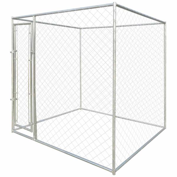 vidaXL Cages pour chiens Argent 192 x 192 x 195 cm Acier galvanis&eacute;