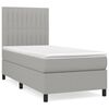 vidaXL Sommier &agrave; lattes de lit et matelas Gris clair 90x190 cm Tissu
