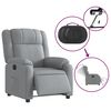 vidaXL Fauteuil inclinable &eacute;lectrique Gris clair Tissu