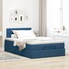 vidaXL Cadre de lit ottoman avec matelas bleu 120x190 cm tissu