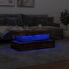 vidaXL Table basse avec lumi&egrave;res LED vieux bois 90x50x40 cm
