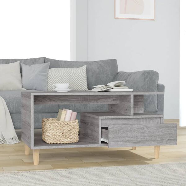 vidaXL Table basse Sonoma gris 90x49x45 cm Bois d'ingénierie