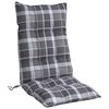 vidaXL Coussins de chaise &agrave; dossier haut lot de 4 motif carreaux gris