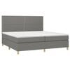 vidaXL Sommier &agrave; lattes de lit et matelas et LED Gris fonc&eacute; 200x200 cm